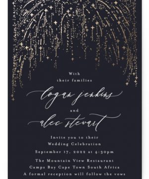 Starry Sky Foil-Pressed Wedding Invitations