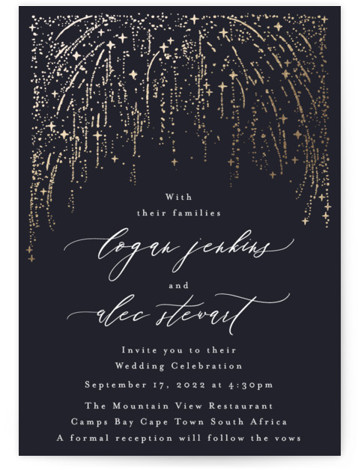 Starry Sky Foil-Pressed Wedding Invitations