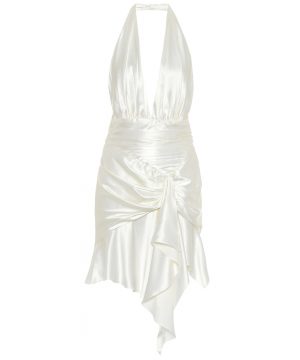 Stretch-silk satin mini dress