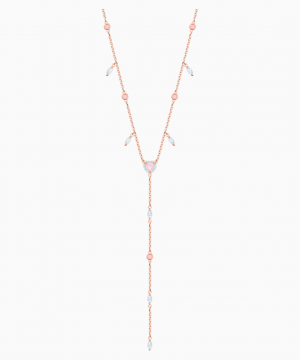 Swarovski One Y Necklace, Multi-colored, Rose-gold tone plated