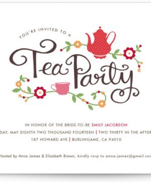 Tea Party Bridal Shower Invitations