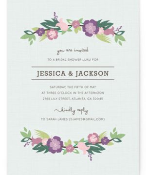 Tropical Branches Bridal Shower Invitations