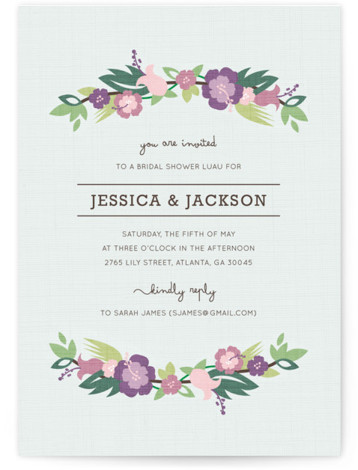 Tropical Branches Bridal Shower Invitations
