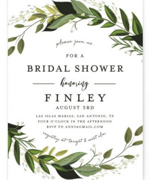 Vines Of Green Bridal Shower Invitations