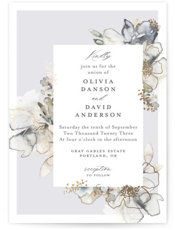 Vitrage Foil-Pressed Wedding Invitations