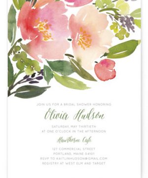 Watercolor Floral Bridal Shower Invitations