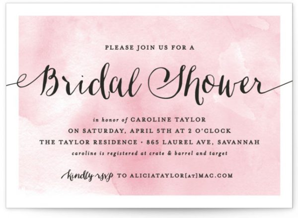 Watercolor Shower Bridal Shower Invitations