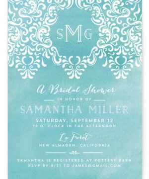 Wedding Monogram Bridal Shower Invitations