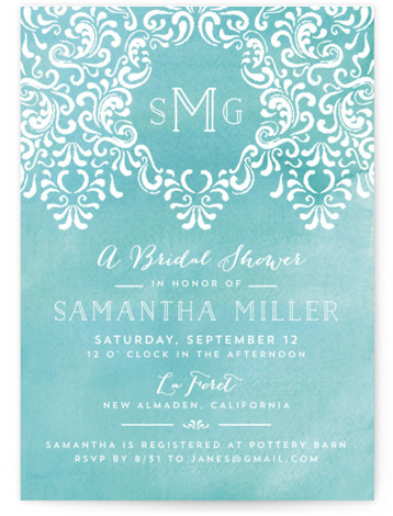 Wedding Monogram Bridal Shower Invitations