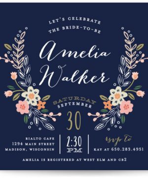 Wildflower Crest Bridal Shower Invitations