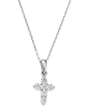 Bloomingdale's Diamond Mini Cross Pendant Necklace in 14K White Gold, 0.25 ct. t.w. - 100% Exclusive