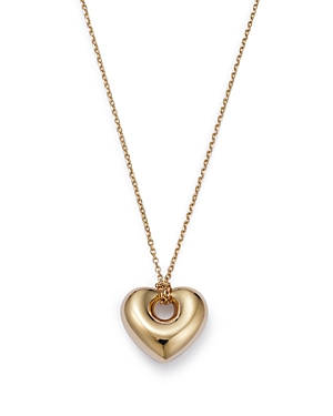 Bloomingdale's Puff Heart Pendant Necklace in 14K Yellow Gold, 16-1/2 - 100% Exclusive