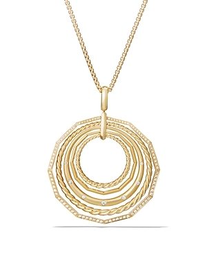 David Yurman Stax Pendant Necklace with Diamonds in 18K Gold