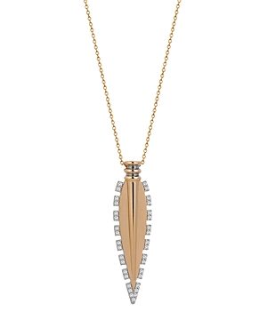 Kismet by Milka 14K Rose Gold Diamond Knurled-Edge Blade Pendant Necklace, 18
