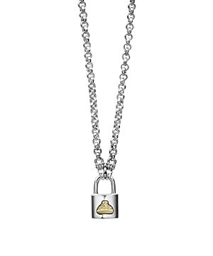 Lagos Sterling Silver & 18K Yellow Gold Beloved Lock Pendant Necklace, 18