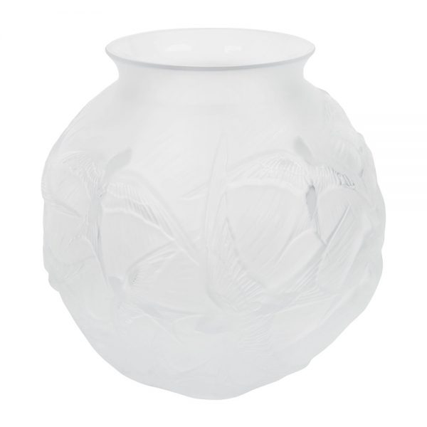 Lalique - Hirondelles Round Crystal Vase - Clear