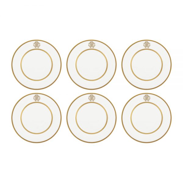 Roberto Cavalli - Silk Gold Dessert Plates - Set of 6