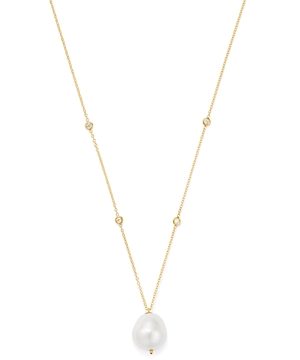 Zoe Chicco 14k Gold Cultured Freshwater Baroque Pearl & Diamond Pendant Necklace