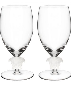 Versace Home - Medusa Lumiere 2nd Edition White Wine Glasses - Set of 2 - Clear