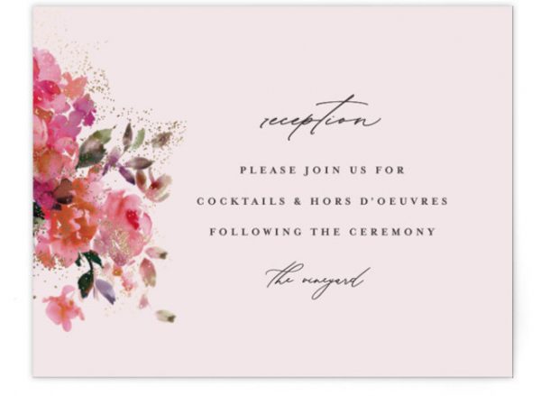 Blossoms Foil-Pressed Reception Cards