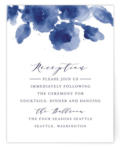Cornflower Wedding Reception Cards
