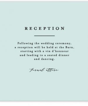Dreaming Of A White Wedding Foil-Pressed Reception Cards