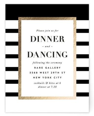 Editorial Chic Foil-Pressed Reception Cards