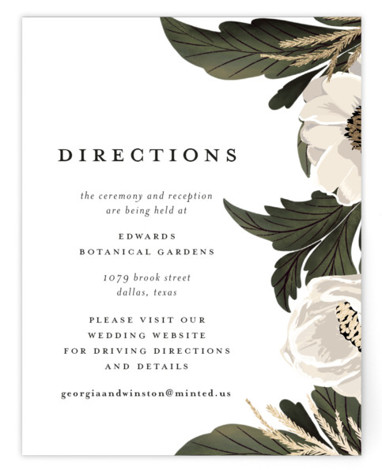 Floral Sweep Foil-Pressed Direction Cards