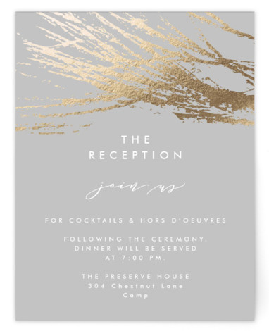 Frosted Branches Foil-Pressed Reception Cards