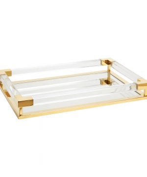 Jonathan Adler - Jacques Tray - Small - Clear Acrylic/Brass