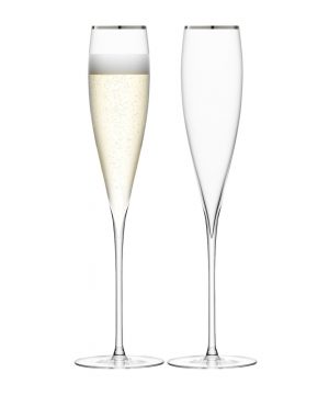 LSA International - Savoy Champagne Flutes - Set of 2 - Platinum