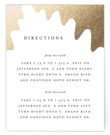 Leaf Silhouette Foil-Pressed Direction Cards