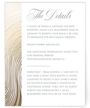 Lined Foil-Pressed Direction Cards