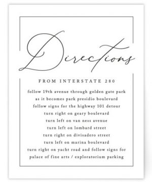 Love Story Directions Cards