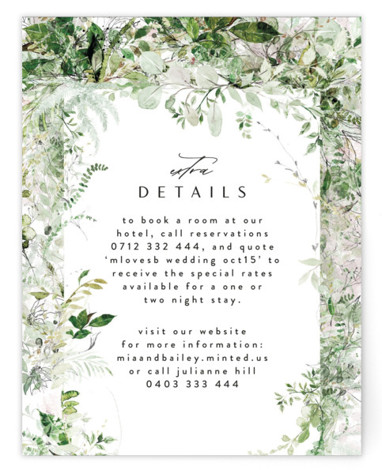 Lush Greenery Directions Cards