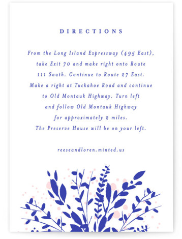 Romantics Letterpress Directions Cards