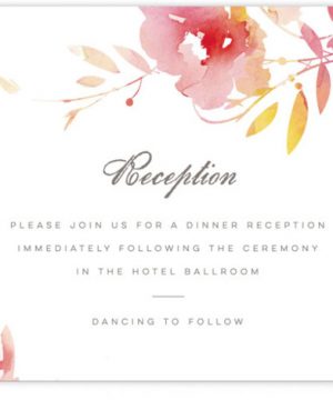 Stately Florals Reception Cards