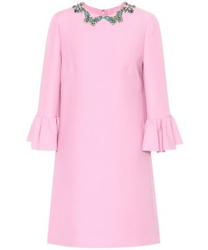 Valentino embellished silk and wool dress