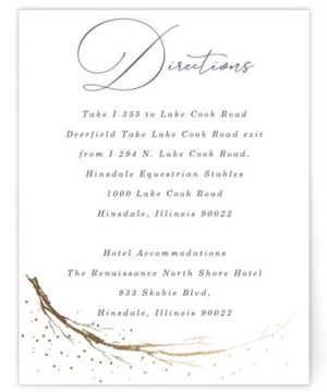 Whimsical Twigs Foil-Pressed Direction Cards