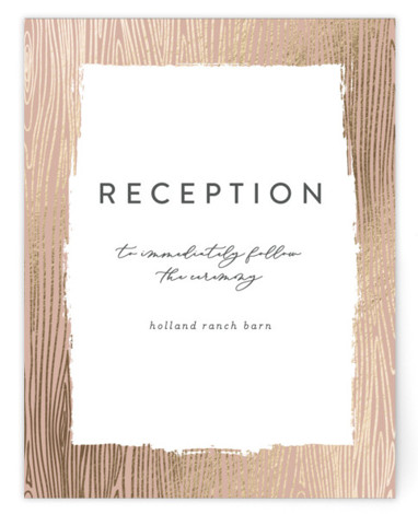 White Oak Foil-Pressed Reception Cards