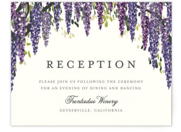 Wisteria Blooms Reception Cards