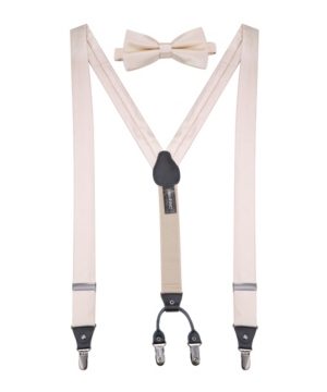 Mio Marino Men's Sharp Dressed Suspenders Bow Tie Set