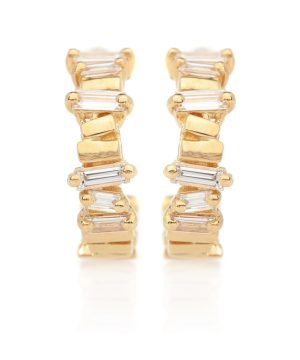 18kt gold diamond hoop earrings