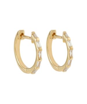 18kt yellow gold hoop earrings with diamonds