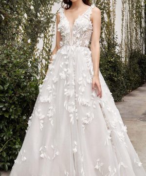Andrea and Leo - A1042W Sleeveless Applique Bridal Gown