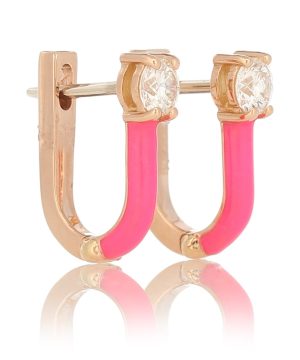 Aria 18kt rose gold hoop earrings with diamonds