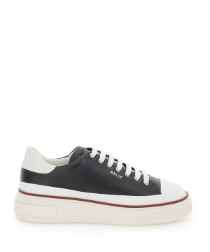 BALLY MAILY LEATHER SNEAKERS 38 Black Leather
