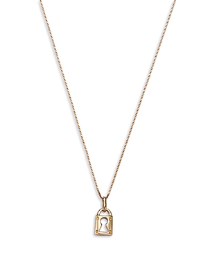 Bloomingdale's Lock Pendant Necklace in 14K Yellow Gold, 16 - 100% Exclusive