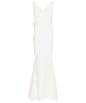 Bridal crêpe fishtail gown