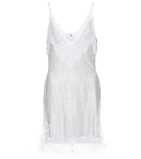 Bridal lace crystal mesh minidress